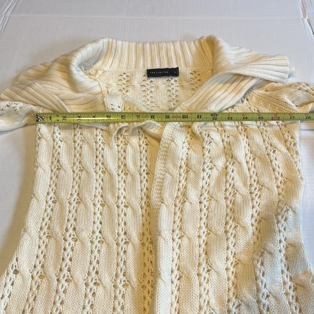 The Limited open front vanilla sweater cuff sleeves Anita wool acrylic small